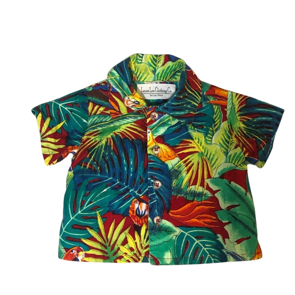 Laura Lou Clothing Co San Louis Obispo Hawaiian shirt sleeve shirt Sz 12 Mo